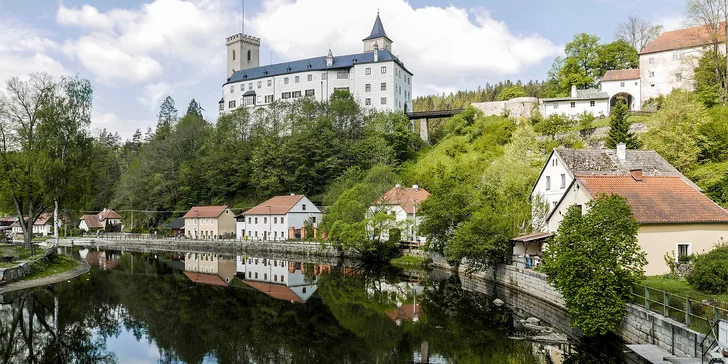 Apartmány v Rožmberku na břehu Vltavy i se snídaní pro 2–5 osob