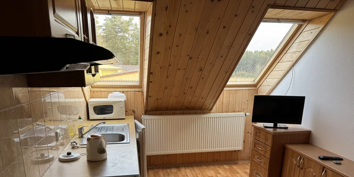 Jihočeský venkov pro páry i rodiny: apartmány s kuchyňkou a herna, 30 km od Třeboně
