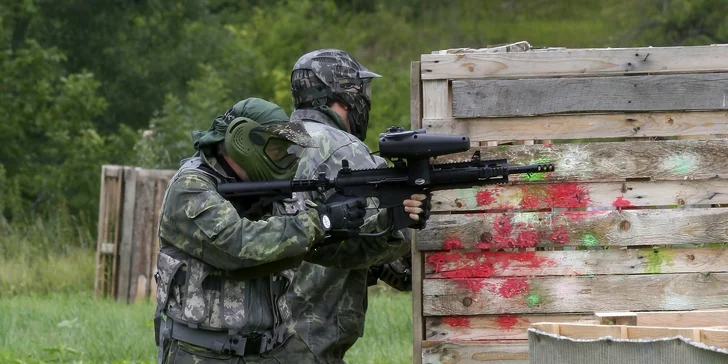 2 hod. venkovního paintballu i se 150 kuličkami až pro 10 osob
