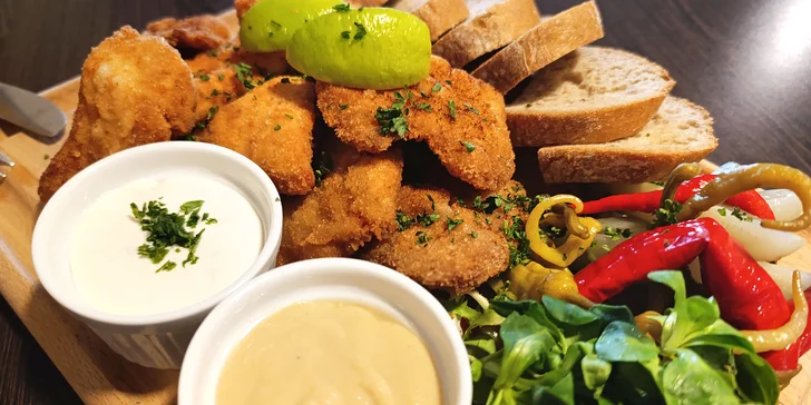 3 druhy řízečků i s přílohami pro 2-4 osoby: restaurace Wellness Kuřim