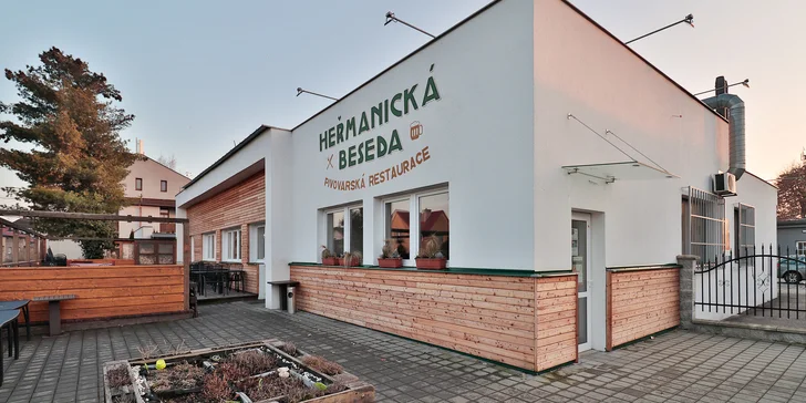 Pomazánka z paprik a tvarohu, mořský vlk a mangový sorbet pro 2 osoby