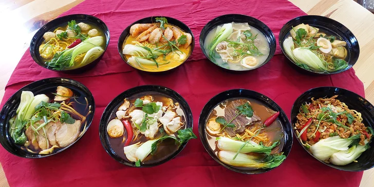 Ramen dle výběru pro jednoho či dva: s tofu, kuřecím i hovězím či mořskými plody
