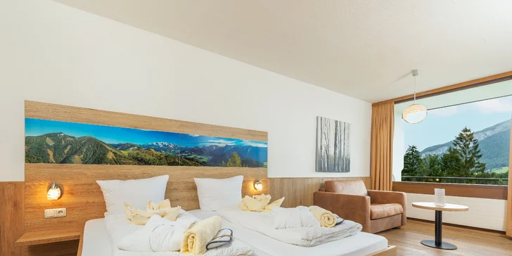 Rakouské Alpy: hotel s výhledem na oblast Dachstein, snídaně i wellness
