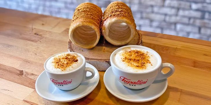 1 nebo 2 trdelníky s příchutí dle výběru, s možností horkého nápoje nebo latte