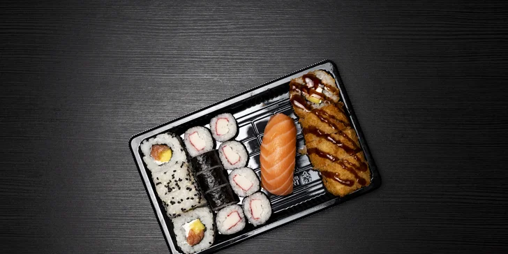 Otevřené vouchery do Sushi hub: 300 Kč až 1 000 Kč na sushi k odnosu s sebou