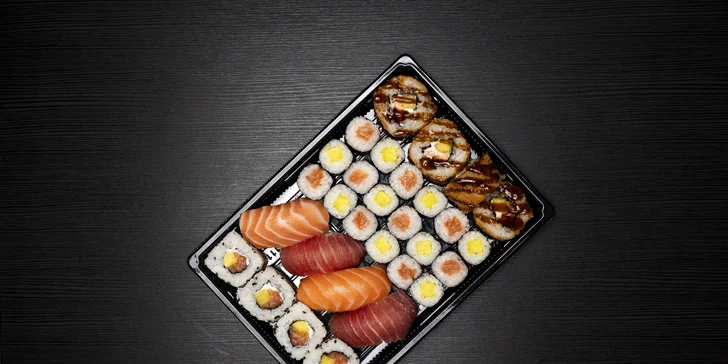 Otevřené vouchery do Sushi hub: 300 Kč až 1 000 Kč na sushi k odnosu s sebou