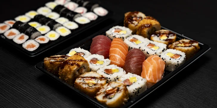 Otevřené vouchery do Sushi hub: 300 Kč až 1 000 Kč na sushi k odnosu s sebou