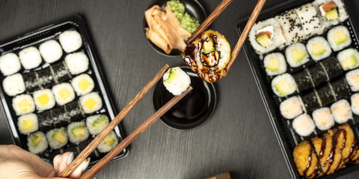 Otevřené vouchery do Sushi hub: 300 Kč až 1 000 Kč na sushi k odnosu s sebou