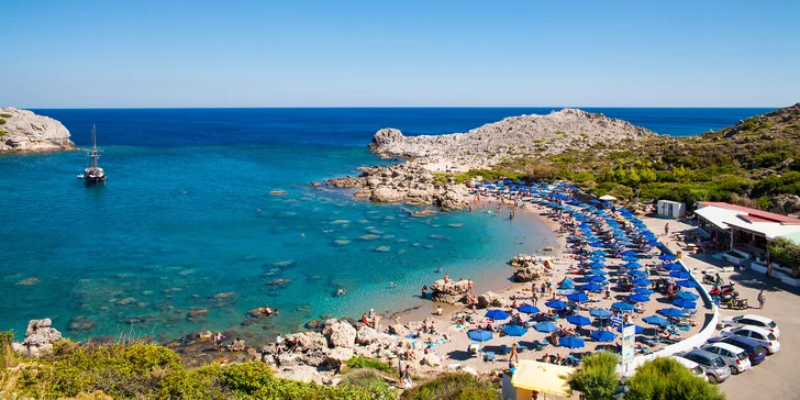 Letecký zájezd na Rhodos: plně vybavená studia Meropi s bazénem jen 250 m od pláže