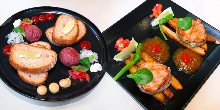 Romantický den v Jeseníku: 6chodové degustační menu i wellness pro dva