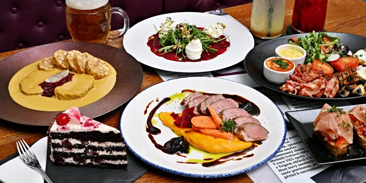 Otevřený voucher na snídani i klasické menu v Národní kavárně v centru města, 500-2000 Kč