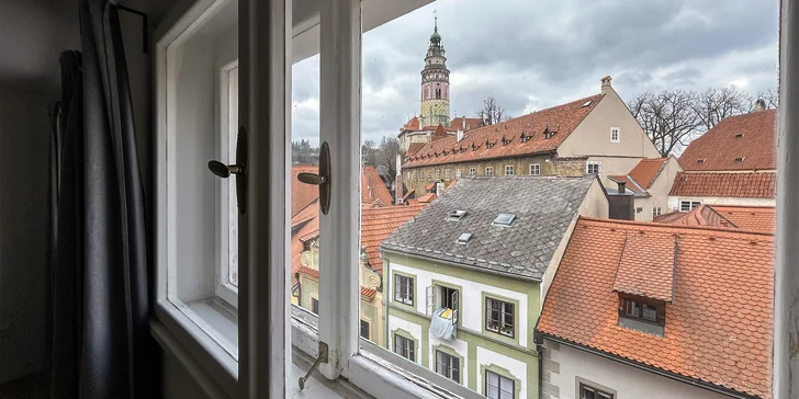 Apartmán v centru Českého Krumlova: výhled na zámek, kapacita až 8 osob