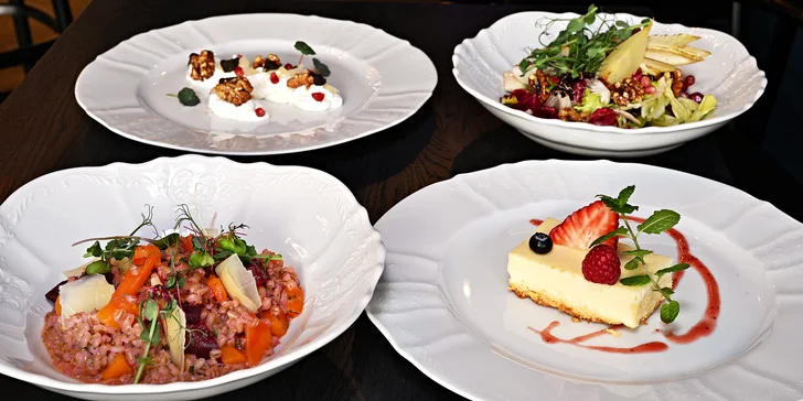 Degustační menu v restauraci Talíř: 3chodové, 4chodové pro vegetariány i neomezené nápoje