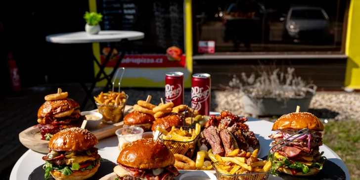 1 nebo 2 burgery dle výběru nebo menu vč. příloh a nápojů