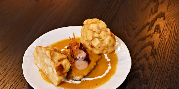Degustační menu v restauraci Talíř: 5 nebo 7 chodů, varianta s neomezenými nápoji