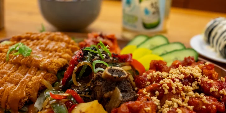 Korejské degustační menu pro 2 osoby: kimbab, žebra i domácí kimchi