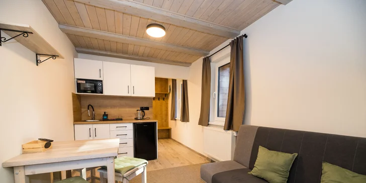 Zbrusu nové apartmány v Jizerských horách: pobyt bez stravy i se snídaní a privátní vířivkou či saunou