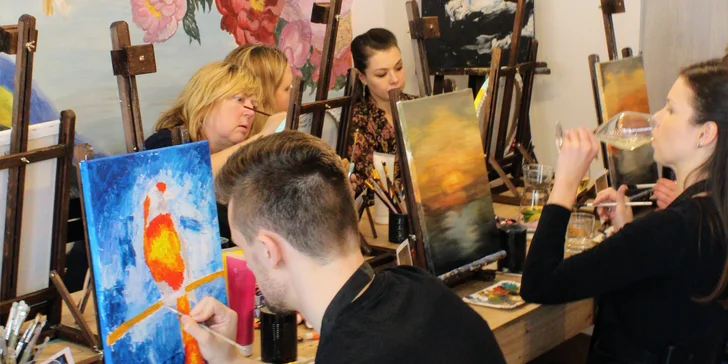 Art rande: romantický workshop malování akrylem i s lahví sektu a občerstvením