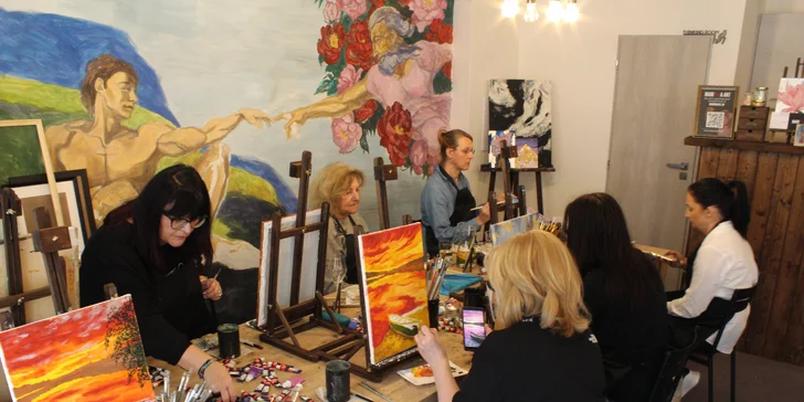 Art rande: romantický workshop malování akrylem i s lahví sektu a občerstvením