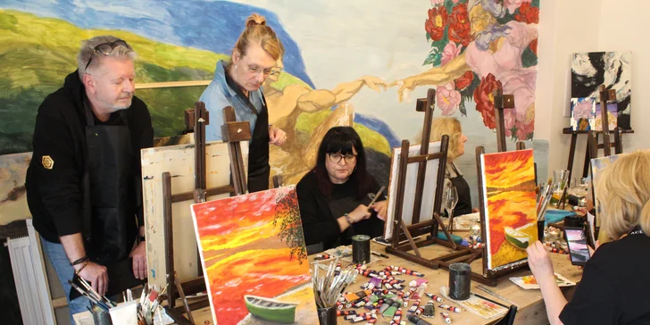 Art rande: romantický workshop malování akrylem i s lahví sektu a občerstvením