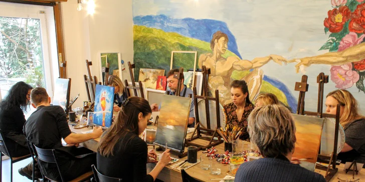 Art rande: romantický workshop malování akrylem i s lahví sektu a občerstvením