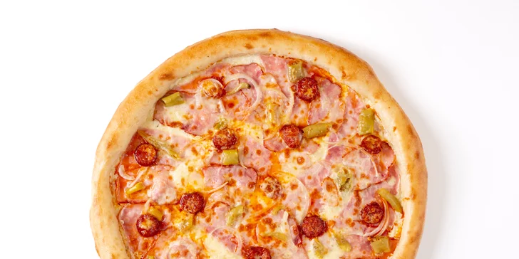 40cm pizza dle výběru, dip a osvěžující nápoj pro 1 nebo 2 osoby