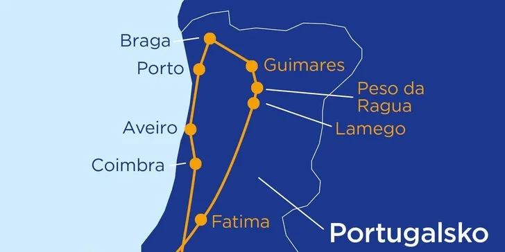 Velký okruh Portugalskem: letecky na 7 nocí, hotely se snídaněmi i večeřemi