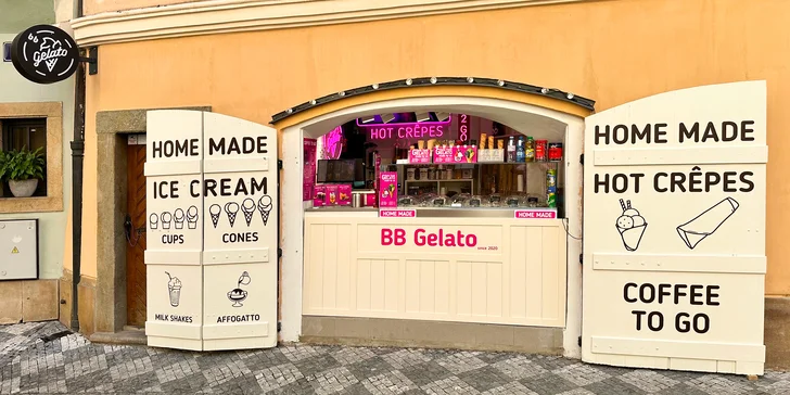 Kelímek gelata podle výběru i s oplatkou v samém centru Prahy