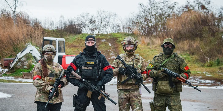 Veřejný airsoft: vstup na sdílenou hru pro 1–7 osob nebo soukromý pronájem