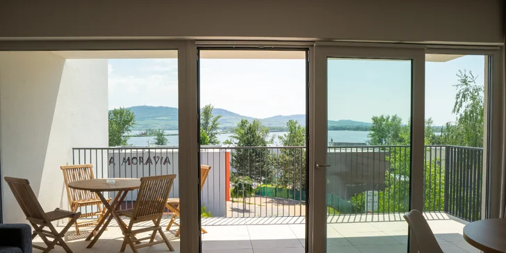Moderní apartmány v Pasohlávkách vč. wellness, pár kroků od vodní nádrže Nové Mlýny, 130 m od Aqualandu Moravia