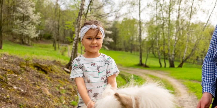 Procházka s kozou nebo poníkem, jízda na poníkovi pro dítě i prohlídka farmy