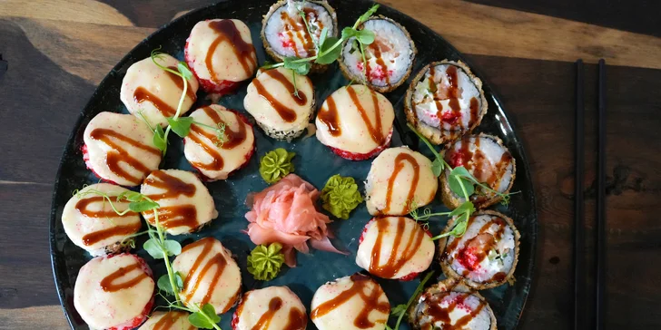 Sushi sety v restauraci Royal Sushi: losos, krevety, kaviár a další, 8–⁠⁠⁠⁠⁠⁠37 ks