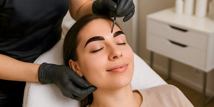 Úprava obočí a barvení řas, večerní líčení i Therapy nebo Luxury ošetření pleti, vč. použití galvanické žehličky