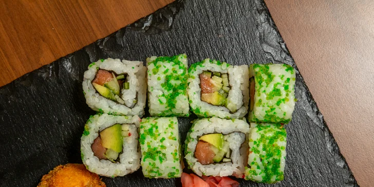Pestré sety 28–72 ks sushi ve Frýdku-Místku: s okurkou, avokádem i tuňákem či krabem