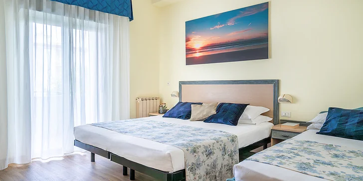 Dovolená v Rimini: 3* hotel blízko pláže, bohaté snídaně i polopenze, bazén, first minute sleva