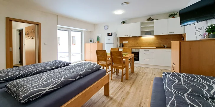 Týn nad Vltavou pro dva i rodinu: krásné apartmány s prostornou kuchyní