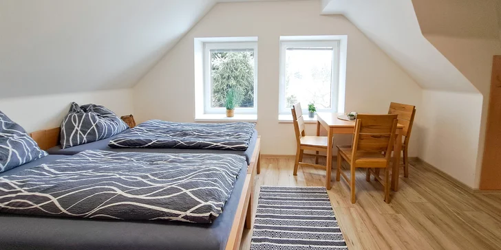Týn nad Vltavou pro dva i rodinu: krásné apartmány s prostornou kuchyní