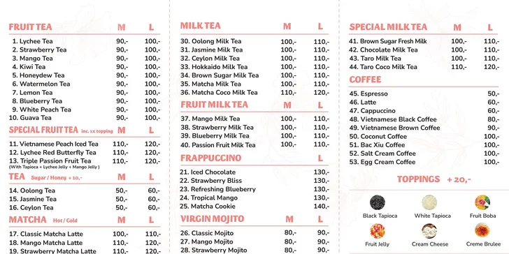 Otevřené vouchery na 100-300 Kč do Min Boba: bubble tea i matcha latte