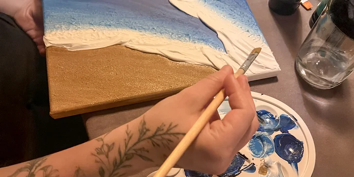 Nedělní 3-4hod. workshop 3D malby v srdci Prahy vč. sklenky vína a pomůcek