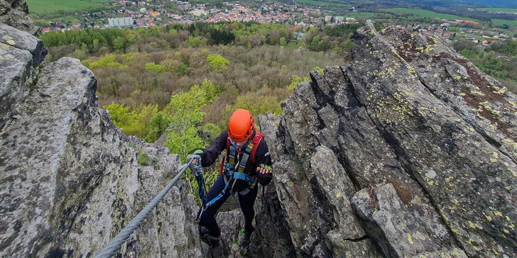 Via Ferrata: lezení po zajištěných cestách na Jehlu u České Kamenice až pro 3 osoby