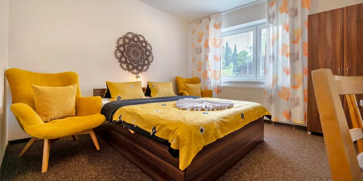 Pobyt v apartmánovém domě v Bešeňové se zahradou, altánem i grilem, kousek od aquaparku