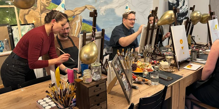 Art rande: romantický workshop malování akrylem i s lahví sektu a občerstvením