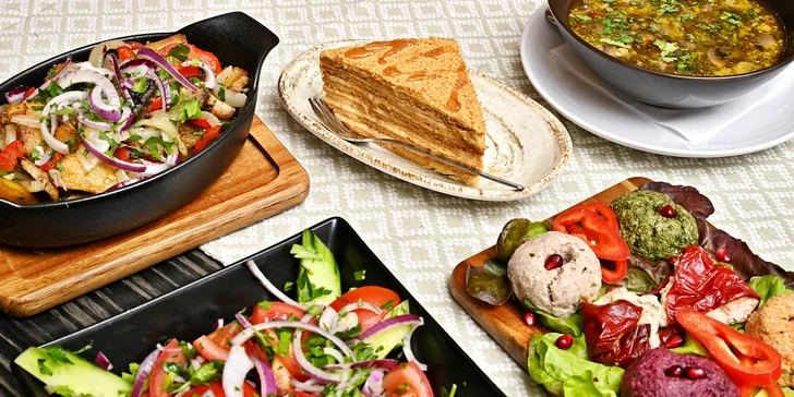 Gruzie na talíři: pětichodové degustační menu pro 2 osoby v nově otevřeném podniku