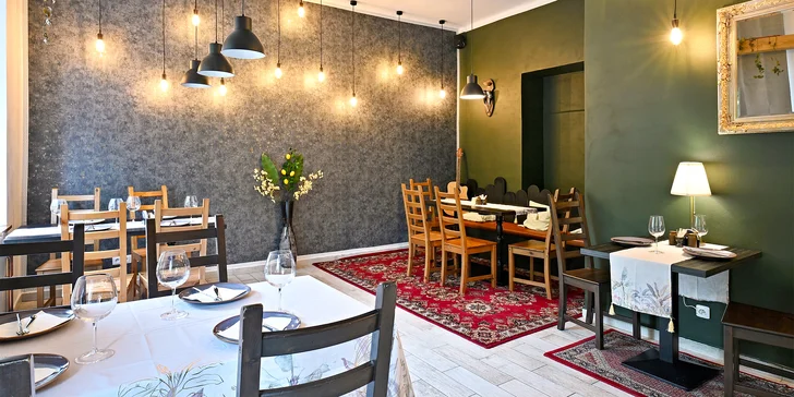 Gruzie na talíři: pětichodové degustační menu pro 2 osoby v nově otevřeném podniku