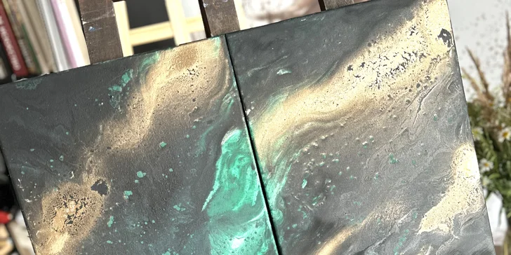Zážitkové malování obrazů pro 1 i 2 osoby: metoda fluid art, epoxidová pryskyřice i alkoholové inkousty