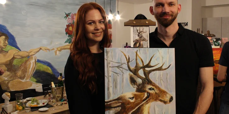 Art rande: romantický workshop malování akrylem i s lahví sektu a občerstvením
