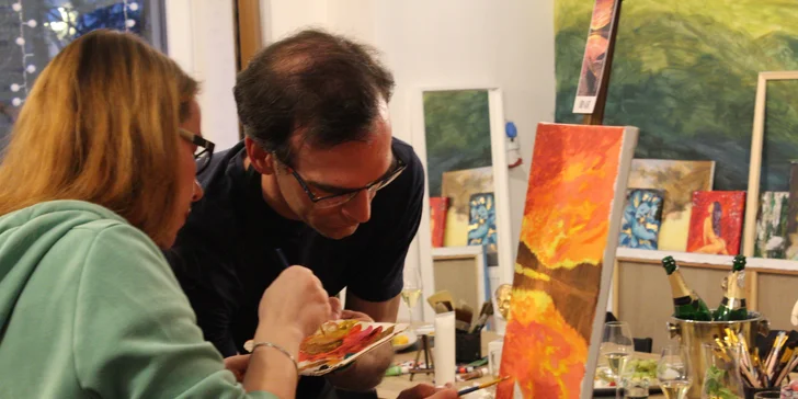 Art rande: romantický workshop malování akrylem i s lahví sektu a občerstvením