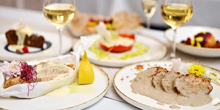 Tříchodové menu pro dva s možností vinného párování: tilápie, krůtí sous-vide i fritovaná zmrzlina