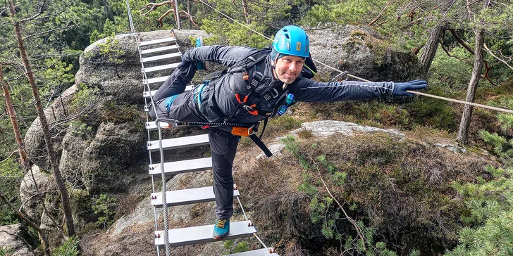 Metodický kurz lezení ferrat v Lužických horách: 4 hod. teorie i praxe