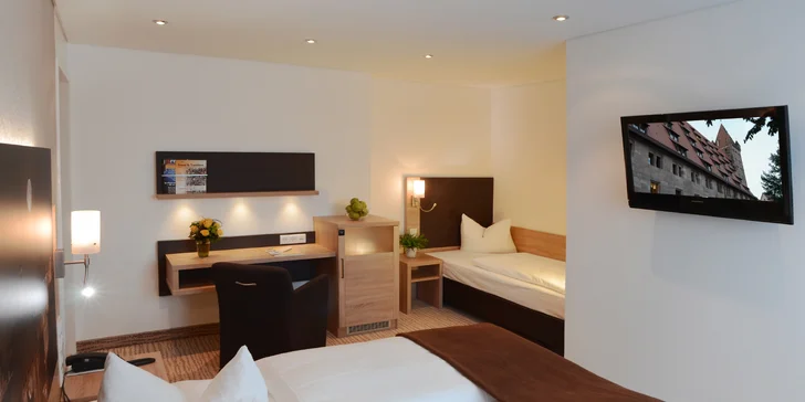 Pobyt v Norimberku se snídaní a neomezeným wellness: hotel u nádraží, až 2 děti zdarma